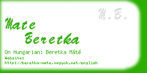 mate beretka business card
