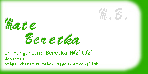 mate beretka business card